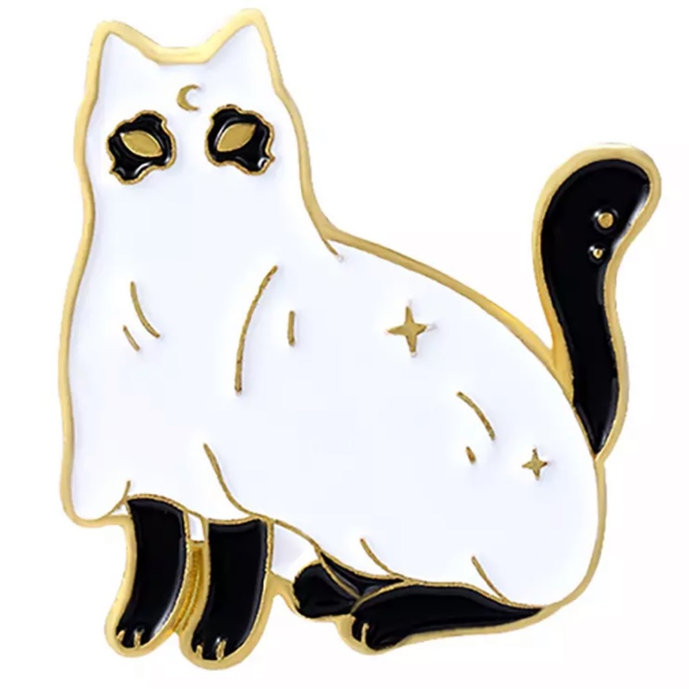 Black Cat Ghost Enamel Pin Psychic Moon Stars Astrology Magic Kitten Mom Gift